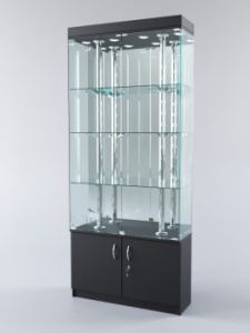 Витрина "ПРАЗДНИК" №2-2 (задняя стенка - зеркало), Черный