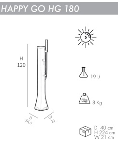 Душ солнечный для ног Happy Go HG 180 антрацит