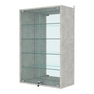 Витрина настенная с регулировочными полками №2-2АГ-РЕГ с зеркалом, Метрополитан Грей