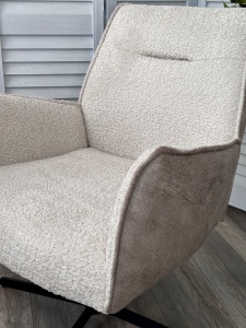 Кресло БЕЛФАСТ (BELFAST) 360 град. XD841-02 Бежевый, букле/ GINO-101 Бежевый, ткань/ Черный, ®DISAUR