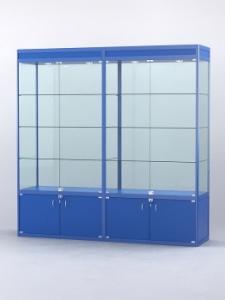 Витрина "АЛПРО" №1-2м-500-2 (задняя стенка - стекло), Синий