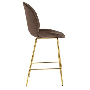 Стул полубарный Beetle со спинкой, коричневый, 65 см