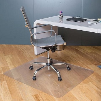 Коврик защитный для напольных покрытий BRABIX, поликарбонат, 90х120 см, шагрень, толщина 1,8 мм, 604850