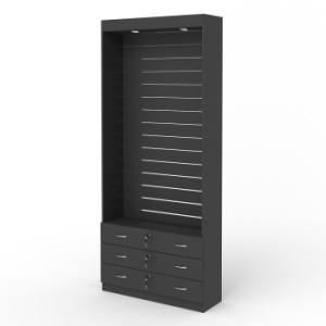 Витрина №11 (без дверок, задняя стенка - экономпанель), Черный