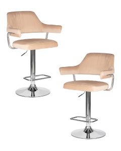 Набор 2 шт Стул барный DOBRIN CHARLY, бежевый велюр (MJ9-10)