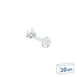 Винт нажимной с гайкой CLICK SCREW-25 длина 25 мм, цвет прозрачный (20 шт. в упаковке)
