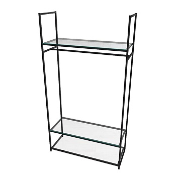 Стеллаж для одежды в стиле Лофт AС22120-14-Ч со стеклом (220х120х45)
