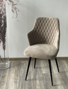 Стул ГЕРМАН (HERMAN) 360 град. ЛАТТЕ #25, велюр / черный каркас