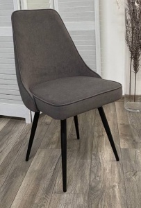 Стул БЕРТИ 360 град. поворот. B28 Темно-серый, велюр / черный каркас,