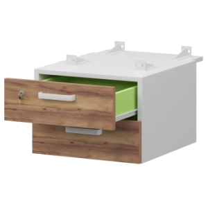 Тумба подвесная для столов на м/каркасе гл.730 мм Смарт СМТ-2ПД.73 Белый/Таксония