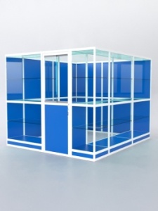 Павильон торговый из профиля угловой №4г, Делфт голубой U525 ST9 + Белый