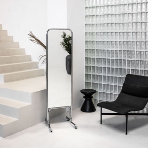 5МD-03К(хром) Зеркало двустороннее на колесах, 500Lх1675Hx500Dмм, зерк. полотно 1400х445мм