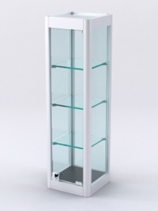 Витрина из профиля настольная "ВАЙБ" №5-3П-С-200 (задняя стенка Стекло), Черный