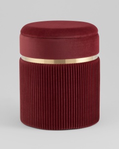Пуф Миранда с ящиком велюр бордовый