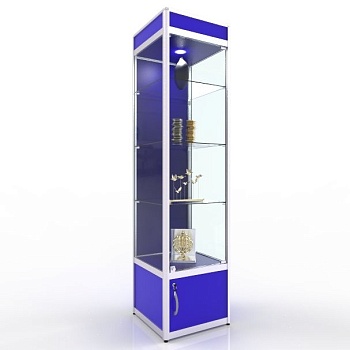 ВА-530-Д Витрина с накопителем из профиля цвет Синий