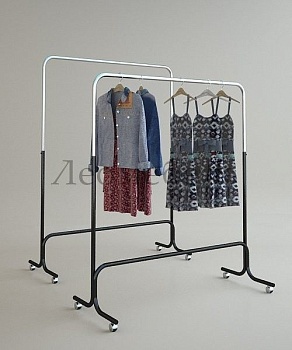 Вешало для одежды напольное одинарное регулируемое на колесах 5MR-01K БЕЛОЕ