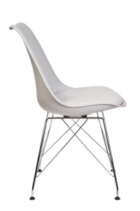 Стул Bliss, белый, пластик + экокожа, цвет каркаса хром