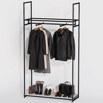 Стеллаж для одежды в стиле Лофт A22120-01-ЧБ (220х120х45)