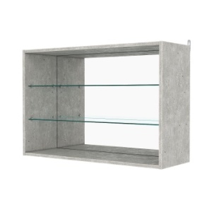 Витрина настенная №3-2ГГ с зеркалом, Метрополитан Грей