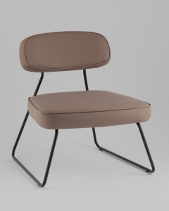 Кресло Кэйт ткань экокожа коричневый