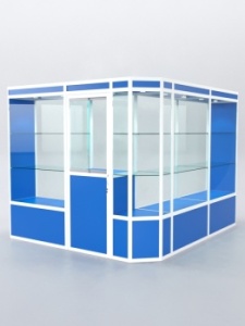 Павильон торговый из профиля угловой №3а, Делфт голубой U525 ST9 + Белый