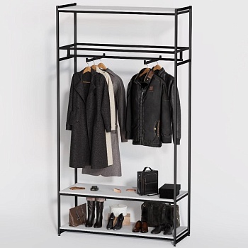 Стеллаж для одежды в стиле Лофт A22120-08-ЧБ