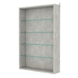 Витрина настенная с регулировочными полками №2-1Г-РЕГ, Метрополитан Грей