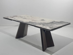 Стол BRIAN 200 MATTE PANDORA керамика на стекле/ Орех, ®DISAUR