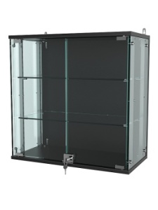 Витрина "АТРИУМ" с регулировочными полками настенная №1-1Г-РЕГ, Черный