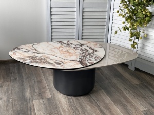 Стол кофейный NIKLAS TL-312 испанская керамика, стекло / МДФ окраш. /темно-серый МДФ каркас ®DISAUR