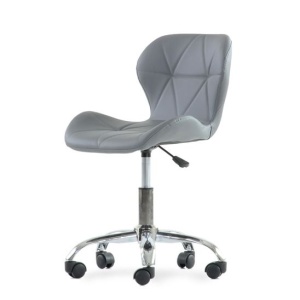 Стул на колесах Perfecto Roll, серая экокожа