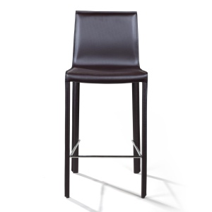 Стул полубарный Барри, кожа коричневый