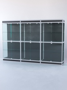 Витрина "ПРЯМОУГОЛЬНАЯ" №3-3м-500-1 (задняя стенка - ДВП), Черный