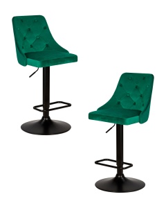 Набор 2 шт Стул барный DOBRIN JOSEPH BLACK, зеленый велюр (MJ9-88)