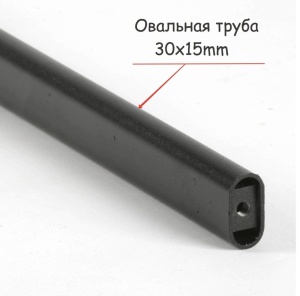 Рейл для одежды BREVE-1330 в стиле Лофт на ножках, с овальной штангой, черная