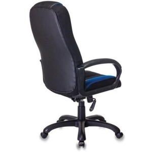 Кресло компьютерное VIKING-9/BL+BLUE, подушка, экокожа/ткань, черное/синее