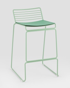 Стул полубарный Danny зеленый с подушкой