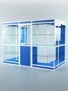 Павильон торговый из профиля пристенный №2в, Делфт голубой U525 ST9 + Белый