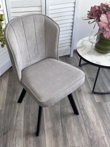 Стул МОД (MODE) 360 град. поворот. B22 Серый, велюр / черный каркас