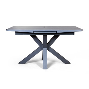 Стол раскладной Линкольн (160+40 см) глазурованное стекло черный