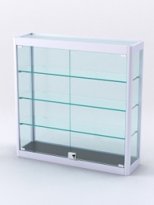 Витрина из профиля настольная "ВАЙБ" №1-3П-С-200 (задняя стенка Стекло), Черный