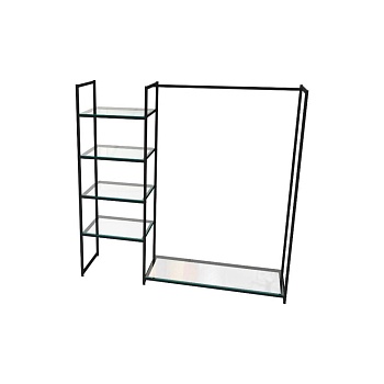 Стеллаж для одежды КС-1702 со стеклом в стиле Loft