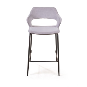 Стул полубарный Вудди, бархат серый