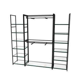 Стеллаж для одежды КС-22-20.20.05 со стеклом комбинированный