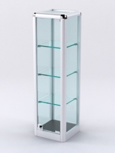 Витрина из профиля настольная "ВАЙБ ИКС" №5-3П-С-200 (задняя стенка Стекло), Черный