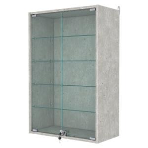 Витрина настенная с регулировочными полками №2-1АГ-РЕГ, Метрополитан Грей