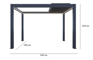 Пергола моторизованная 3х4 м Pergola 150 Series темно-серый