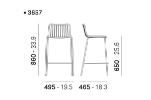 Стул металлический полубарный Nolita белый