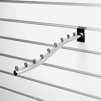 A018-400 Кронштейн наклонный изогнутый с 9-ю шариками, d=19мм, длина 400мм, хром