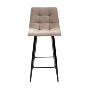 Полубарный стул Chilli QB, латте велюр/ черный каркас